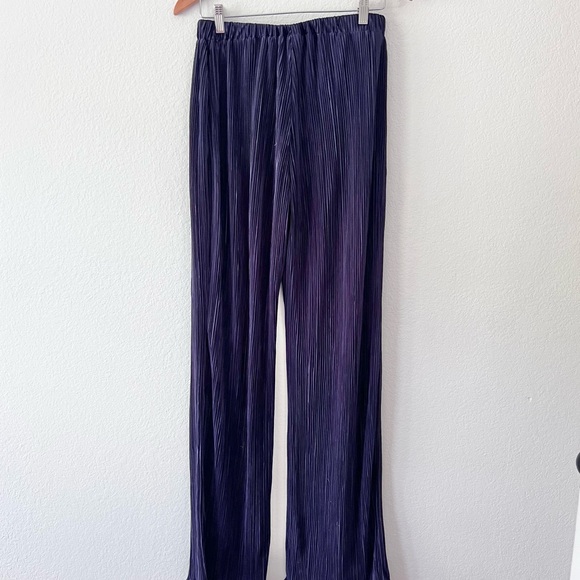 Spring Haze Navy Pull On Plissé Pants Sz M - Picture 4 of 4
